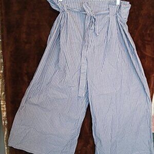 Love, Fire striped wide leg palazzo pants with matching belt SIZE XL